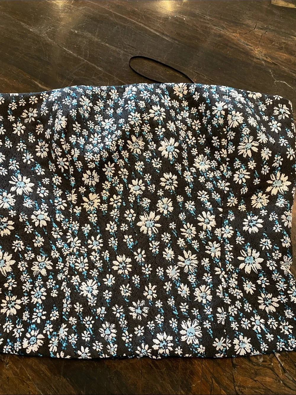 Reformation Black & White Floral Strapless Smocked Cami 4